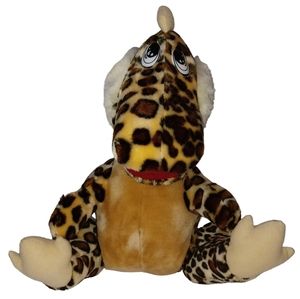 BJ Toy Company Brown Leopard Print Dinosaur Plush Stuffed Dinosaur